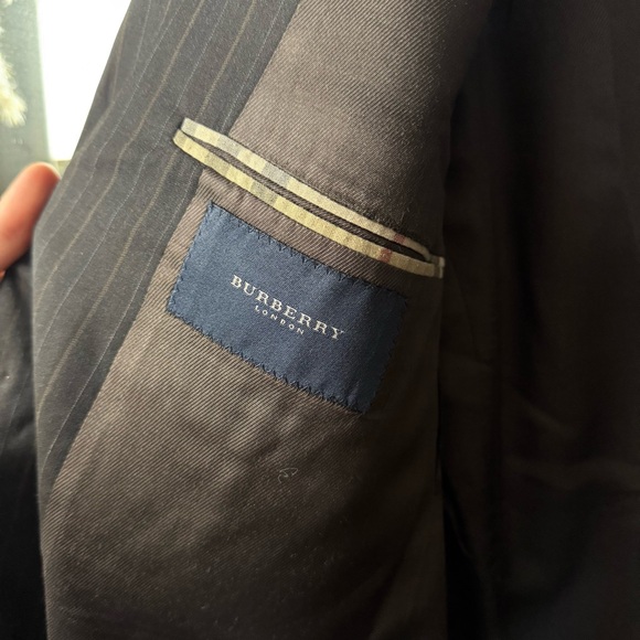 Burberry Charcoal Brown Pinstripe Suit Jacket Sports Coat - Picture 2 of 15